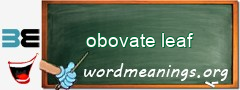 WordMeaning blackboard for obovate leaf